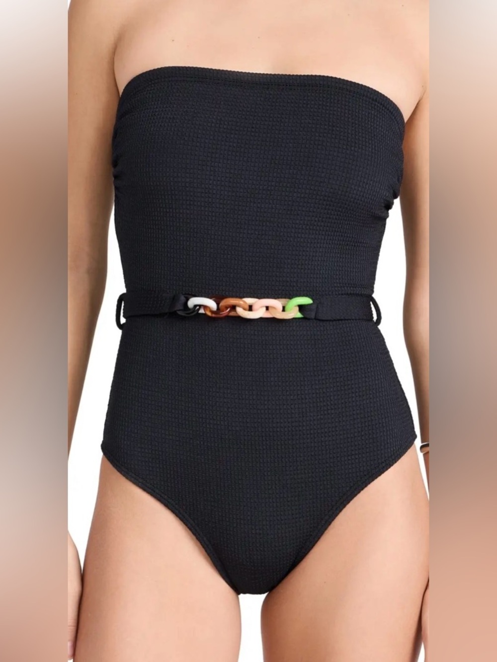 NWT Shoshanna Jet Belted Classes One Piece Swimsuit Black- Size 8,